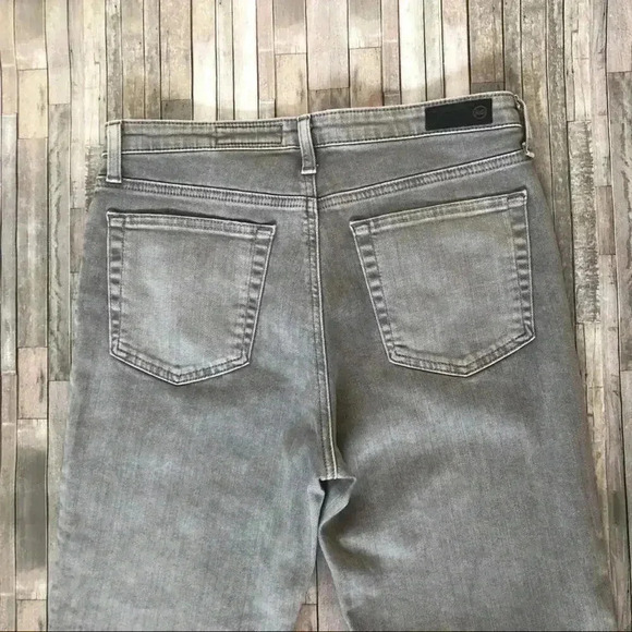 AG Adriano Goldschmied The Isabel Grey High Rise Straight Cropped Jeans Size 30R - Picture 8 of 8